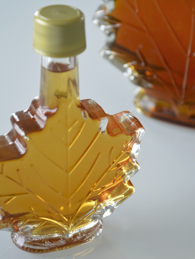 Glass Leaf Maple Syrup Bottle