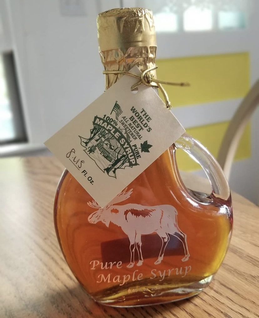 Glass maple syrup